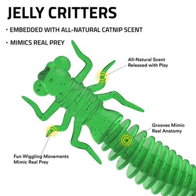 Show full view: Playology Lizards with Bugs Cat Toy with Catnip, 2 count + Jelly Critters Cat Toy with Catnip, 2 count slide 7 of 9