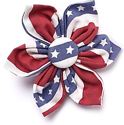 The Paws Patriotic Stripe Collar Flower, Red, One Size
