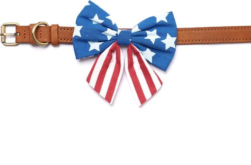 Show full view: The Paws Patriotic Sailor Bow, Blue, One Size slide 5 of 5