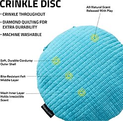 Playology Peanut Butter Scented Crinkle Disc Plush Dog Toy, Jumbo slide 2 of 6