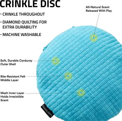 Show full view: Playology Peanut Butter Scented Crinkle Disc Plush Dog Toy, Jumbo slide 2 of 6