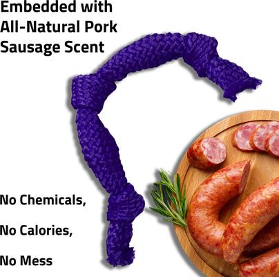 Show full view: Playology Pork Sausage Scented Dri-Tech Dental Rope Dog Toy, Jumbo slide 4 of 7