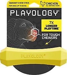 Playology Chicken Scented Squeaky Chew Stick Dog Toy, Medium