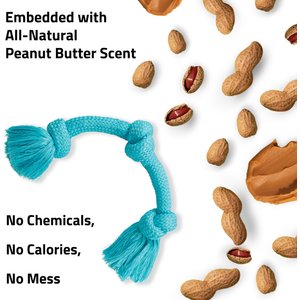 Playology Dri-Tech Peanut Butter Scented Rope Dog Toy, Jumbo