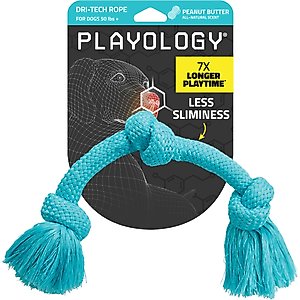 Playology Peanut Butter Scented Dri-Tech Rope Dog Toy, Jumbo