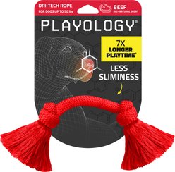 Playology Dri-Tech Beef Scented Rope Dog Toy, Medium