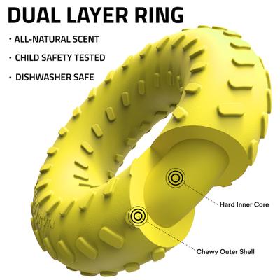 Show full view: Playology Chicken Scented Dual Layer Ring Dog Toy, Jumbo slide 3 of 9
