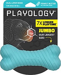 Playology Peanut Butter Scented Dual Layer Bone Dog Toy, Jumbo slide 1 of 7