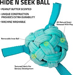 Playology Peanut Butter Scented Young & Active Hide N Seek Ball Plush Dog Toy, Jumbo slide 2 of 7