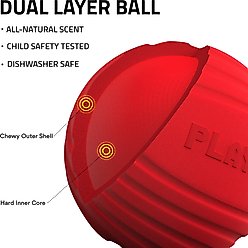 Playology Beef Scented Dual Layer Ball Dog Toy, Jumbo slide 2 of 6