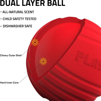 Show full view: Playology Beef Scented Dual Layer Ball Dog Toy, Jumbo slide 2 of 8