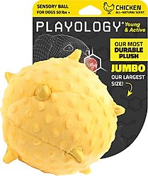 Playology Chicken Scented Young & Active Sensory Ball Dog Toy, Jumbo