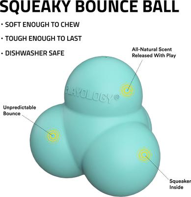 Show full view: Playology Peanut Butter Scented Squeaky Bounce Ball Dog Toy, Jumbo slide 2 of 7