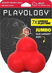 Playology Beef Scented Squeaky Bounce Ball Dog Toy, Jumbo slide 1 of 7