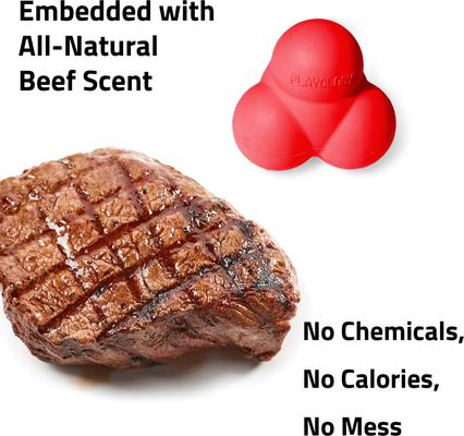 Show full view: Playology Beef Scented Squeaky Bounce Ball Dog Toy, Jumbo slide 4 of 7