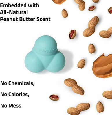 Show full view: Playology Peanut Butter Scented Squeaky Bounce Ball Dog Toy, Jumbo slide 4 of 7