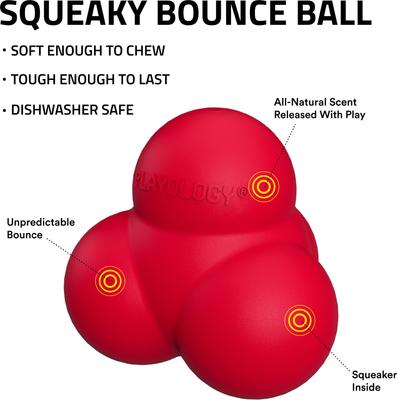 Show full view: Playology Beef Scented Squeaky Bounce Ball Dog Toy, Jumbo slide 2 of 7