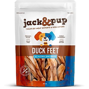 Jack & Pup Duck Feet Grain-Free Dehydrated Dog Treats, 20 count