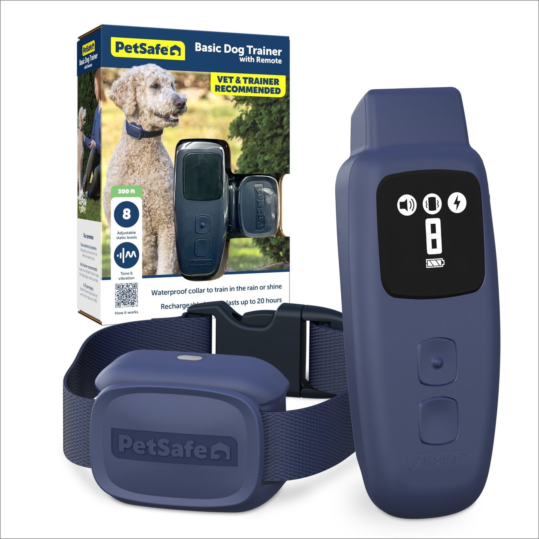 PetSafe Basic Dog Remote Trainer, Dark Navy, 10 to 22-in neck, 3/4-in wide