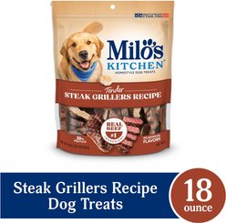 Milo's Kitchen Steak Grillers Recipe with Angus Steak Dog Treats, 18-oz bag slide 2 of 7