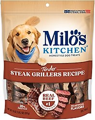 Milo's Kitchen Steak Grillers Recipe with Angus Steak Dog Treats, 18-oz bag