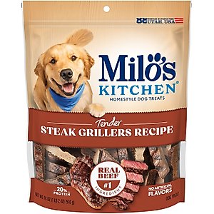 Milo's Kitchen Steak Grillers Recipe with Angus Steak Dog Treats, 18-oz bag