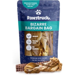 Pawstruck Natural Chew Bizarre Bargain Dog Treats, 1-lb bag