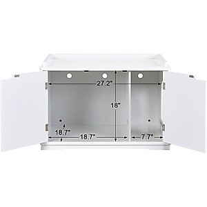 Unipaws Decorative Cat Litter Box Enclosure, White