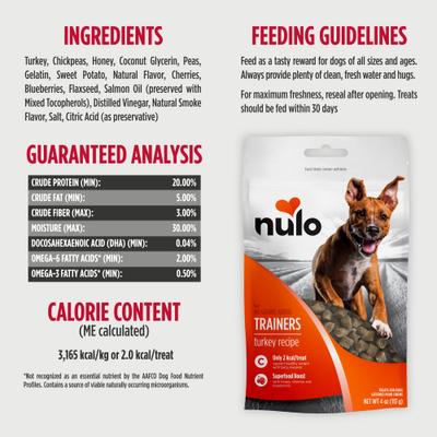 Show full view: Nulo Grain-Free Variety Pack Soft & Chewy Dog Training Treats, 4-oz bag, case of 3 slide 6 of 11