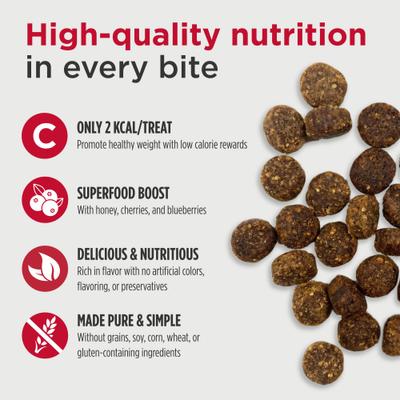 Show full view: Nulo Grain-Free Variety Pack Soft & Chewy Dog Training Treats, 4-oz bag, case of 3 slide 3 of 11