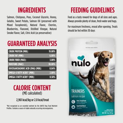 Show full view: Nulo Grain-Free Variety Pack Soft & Chewy Dog Training Treats, 4-oz bag, case of 3 slide 5 of 11