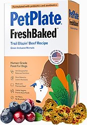 PetPlate FreshBaked Beef Gently Baked & Air-Dried Human-Grade Dog Food, 32-oz box