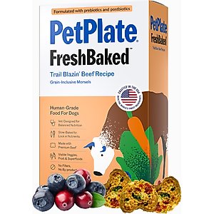 PetPlate FreshBaked Beef Gently Baked & Air-Dried Human-Grade Dog Food, 32-oz box