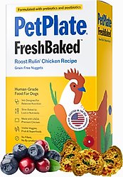 PetPlate FreshBaked Grain-Free Chicken Gently Baked & Air-Dried Human-Grade Dog Food, 32-oz box