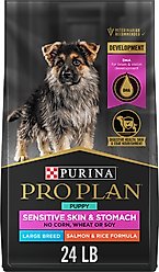 Purina Pro Plan Development Sensitive Skin & Stomach Salmon & Rice Large Breed Dry Puppy Food, 24-lb bag