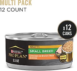 Purina Pro Plan Senior Small Breed Chicken & Brown Rice Entree Pate Wet Dog Food, 5.5-oz can, case of 24 slide 2 of 9