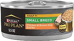 Purina Pro Plan Senior Small Breed Chicken & Brown Rice Entree Pate Wet Dog Food, 5.5-oz can, case of 24