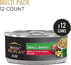 Purina Pro Plan Adult Small Breed High-Protein Beef & Green Beans Entree in Gravy Shredded Wet Dog Food, 5.5-oz can, case of 24 slide 2 of 9