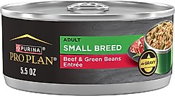 Purina Pro Plan Adult Small Breed High-Protein Beef & Green Beans Entree in Gravy Shredded Wet Dog Food, 5.5-oz can, case of 24