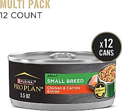 Purina Pro Plan Adult Small Breed High-Protein Chicken & Carrots Entree in Gravy Shredded Wet Dog Food, 5.5-oz can, case of 24 slide 2 of 9
