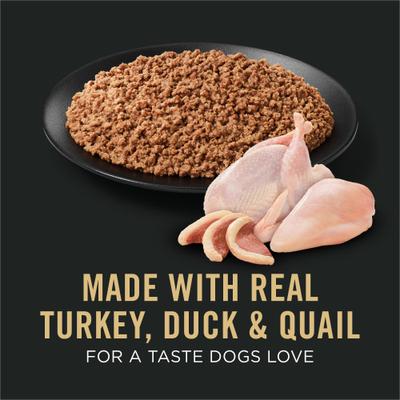 Show full view: Purina Pro Plan Sport High Protein Turkey, Duck & Quail Entrée Wet Dog Food, 13-oz can, case of 12 slide 5 of 11