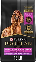 Purina Pro Plan Sensitive Skin & Stomach Turkey & Oat Meal Dry Dog Food, 16-lb bag