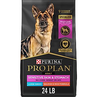 Purina Pro Plan Sensitive Skin & Stomach Salmon Adult Large Breed Formula Dry Dog Food, 24-lb bag slide 1 of 9