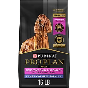 Purina Pro Plan Sensitive Skin & Sensitive Stomach Lamb & Oat Meal Formula Dog Food, 16-lb bag