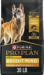 Purina Pro Plan Bright Mind Adult 7+ Chicken & Rice Formula Dry Dog Food, 30-lb bag