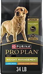 Purina Pro Plan Adult Large Breed Weight Management Chicken & Rice Formula Dry Dog Food, 34-lb bag