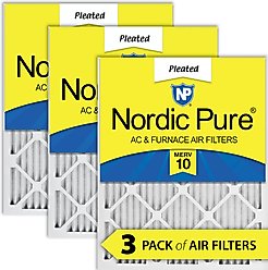 Nordic Pure Pleated MERV 10 Air Filters, 16 x 25 x 1-in, 3 count