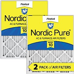 Nordic Pure Pleated MERV 10 Air Filters, 24 x 24 x 1-in, 2 count
