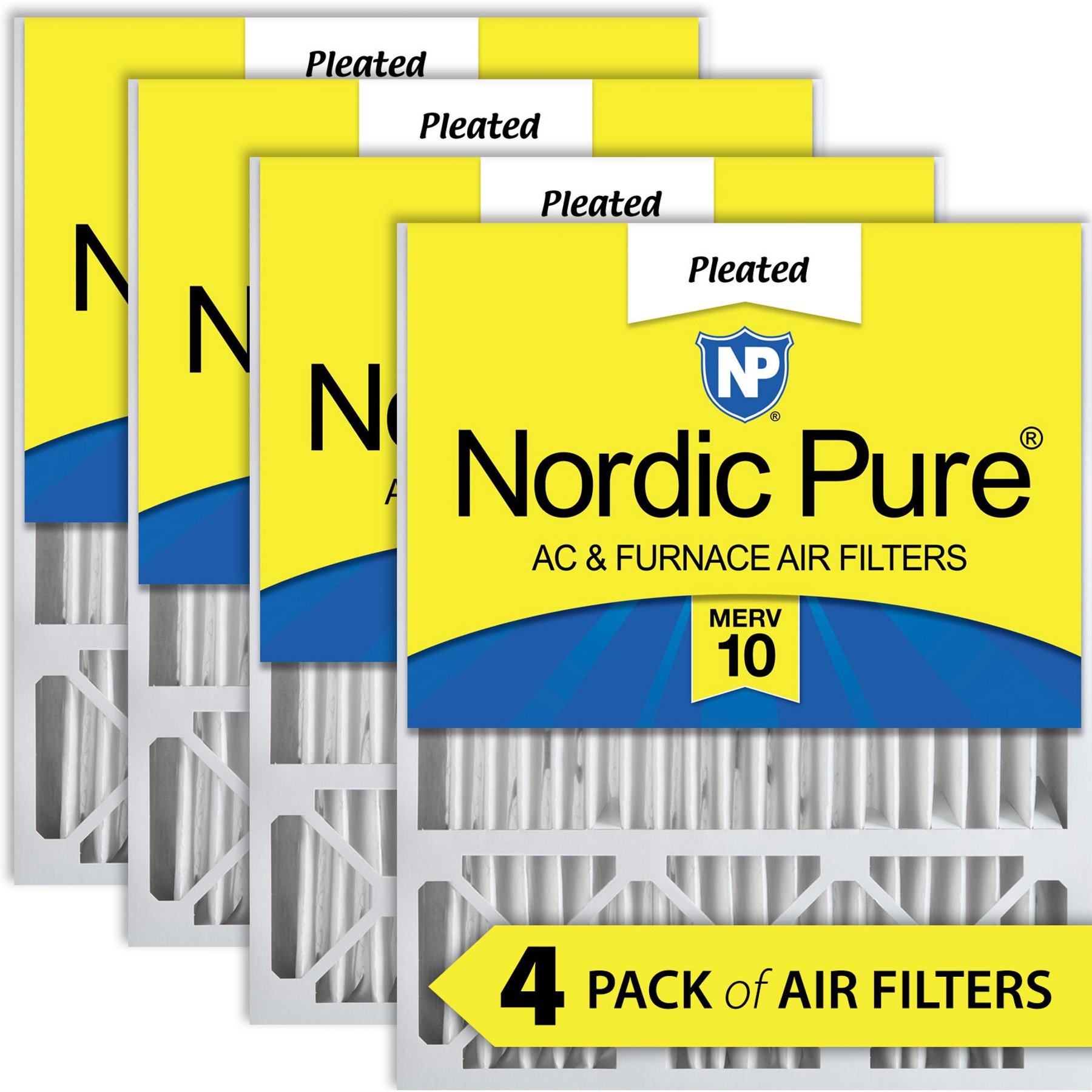 Nordic Pure Lennox X6673_X6675 Replacement MERV 10 Air Filters, 20 x 25 x 5-in LxRED, 4 count