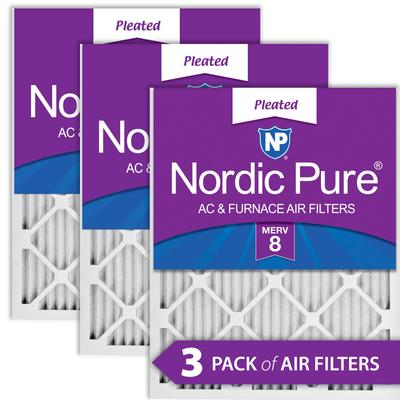 Show full view: Nordic Pure Pleated MERV 8 Air Filters, 20 x 20 x 1-in, 3 count slide 1 of 9